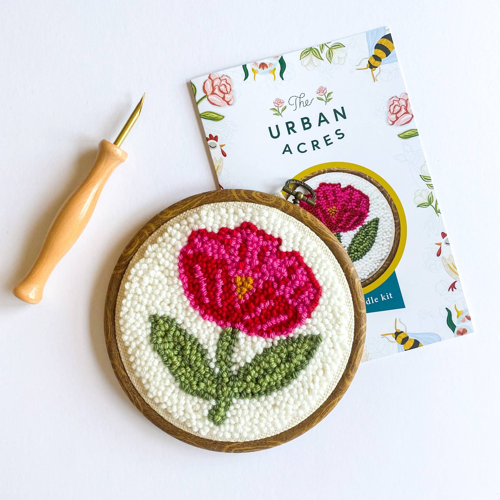 Square Punch Needle Kit - Wildflowers - Stitched Modern